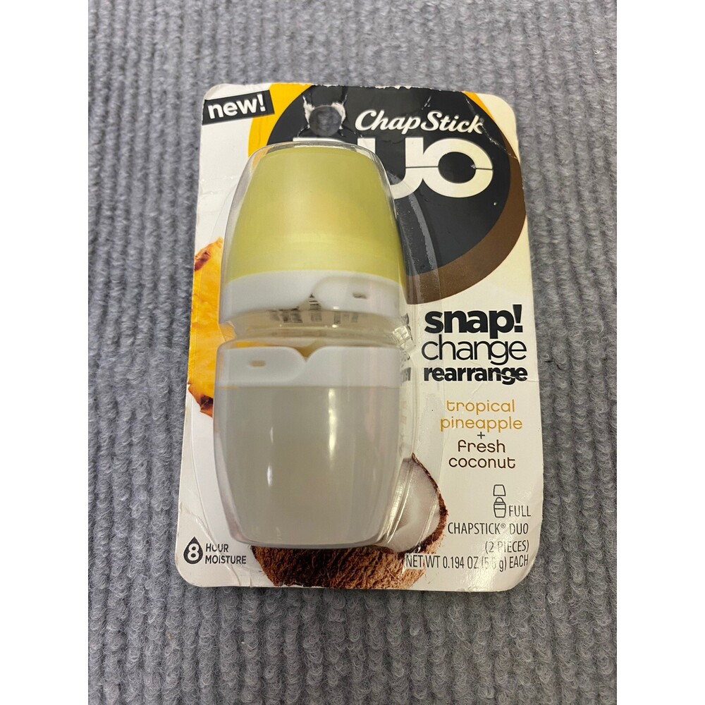 RARE ChapStick DUO Tropical Pineapple + Fresh Coconut Discontinued. New